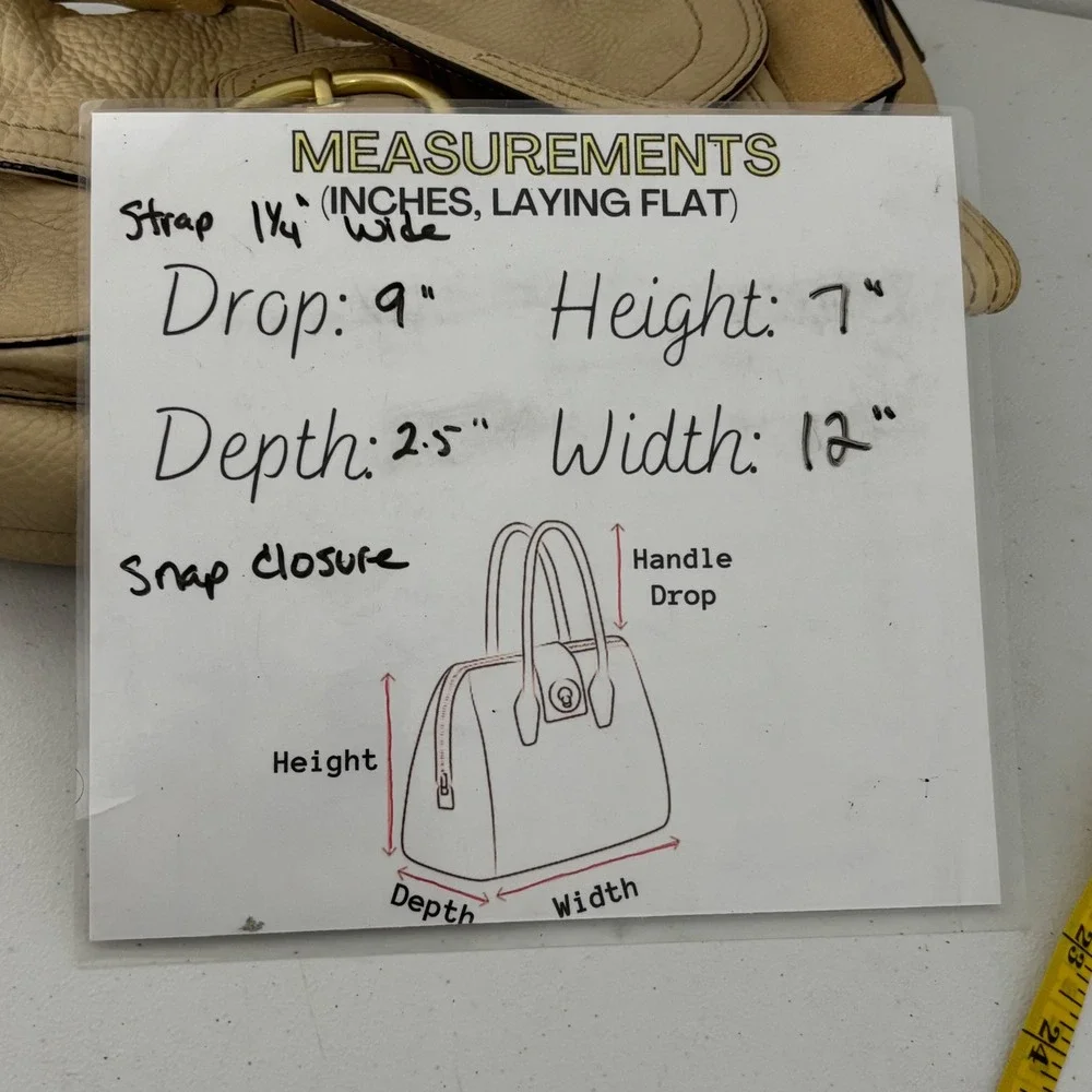 Vtg Coach Soho Beige Pebble Leather Double Pocket Flap Shoulder Bag Buckle 11842 - Picture 13 of 13